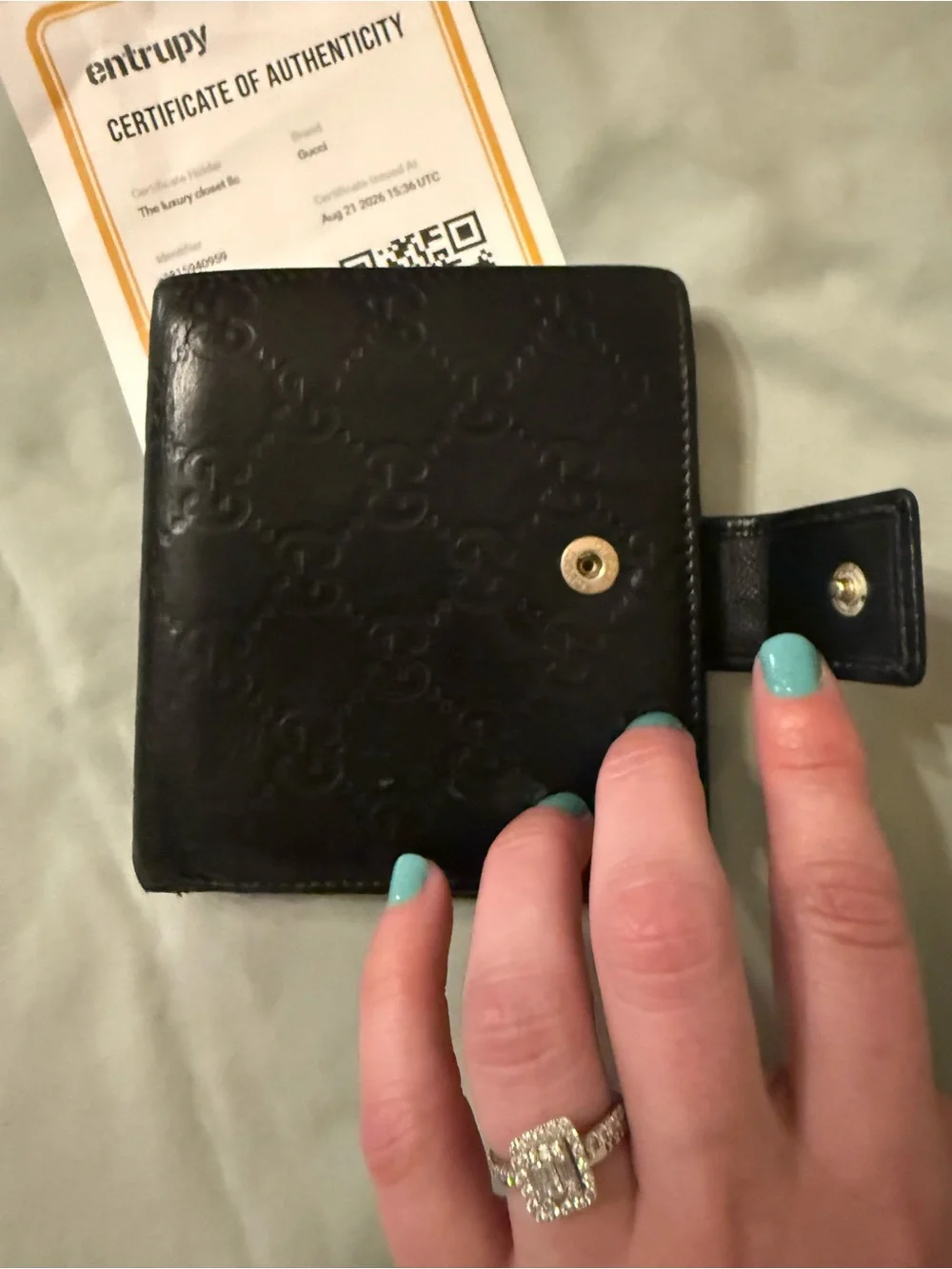 Gucci Black Guccissima Leather Wallet-COA